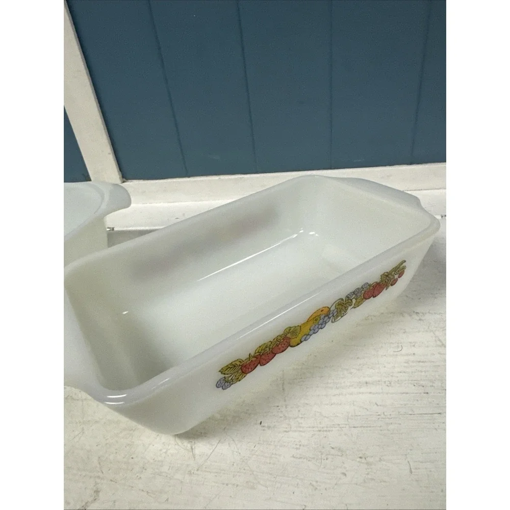 Lot Of 2  Anchor Hocking Fire-King Oval Casserole Dish + Rectangle Fruit 433 441